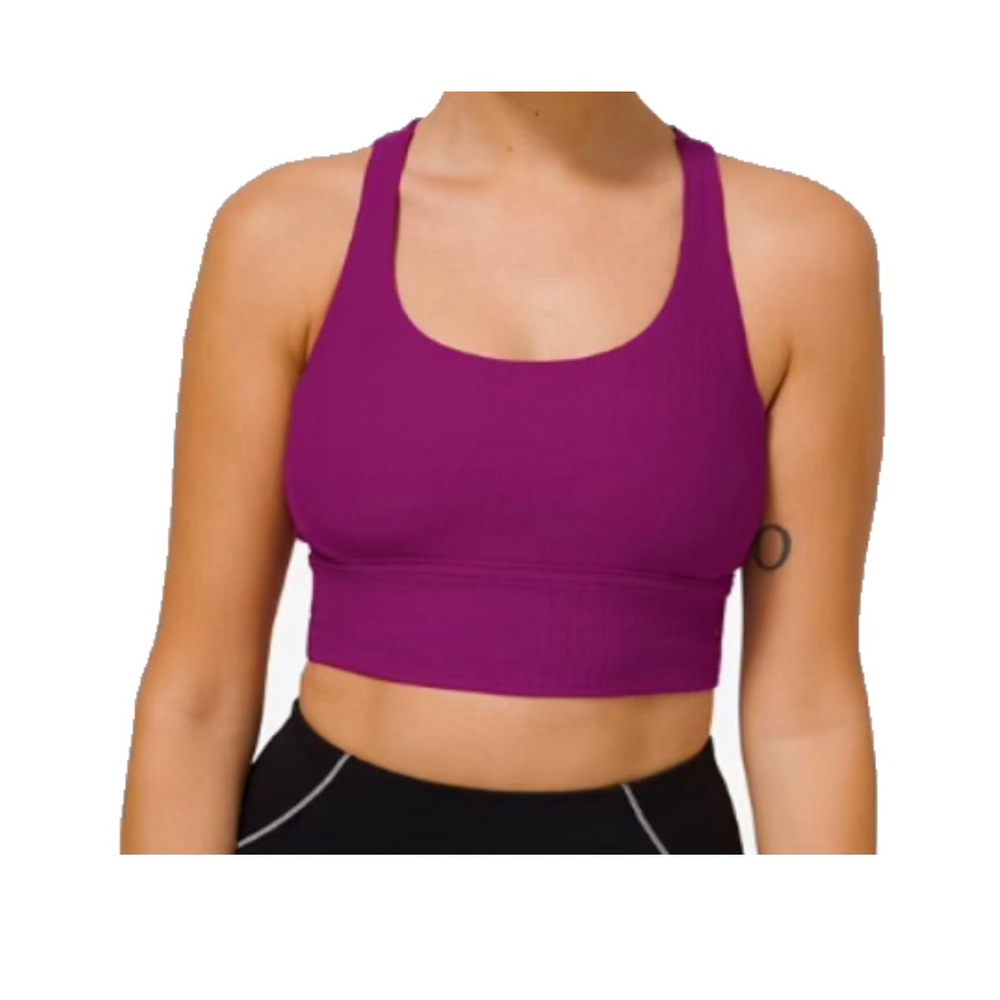 Lululemon Longline Energy Bra In Deep Fuschia